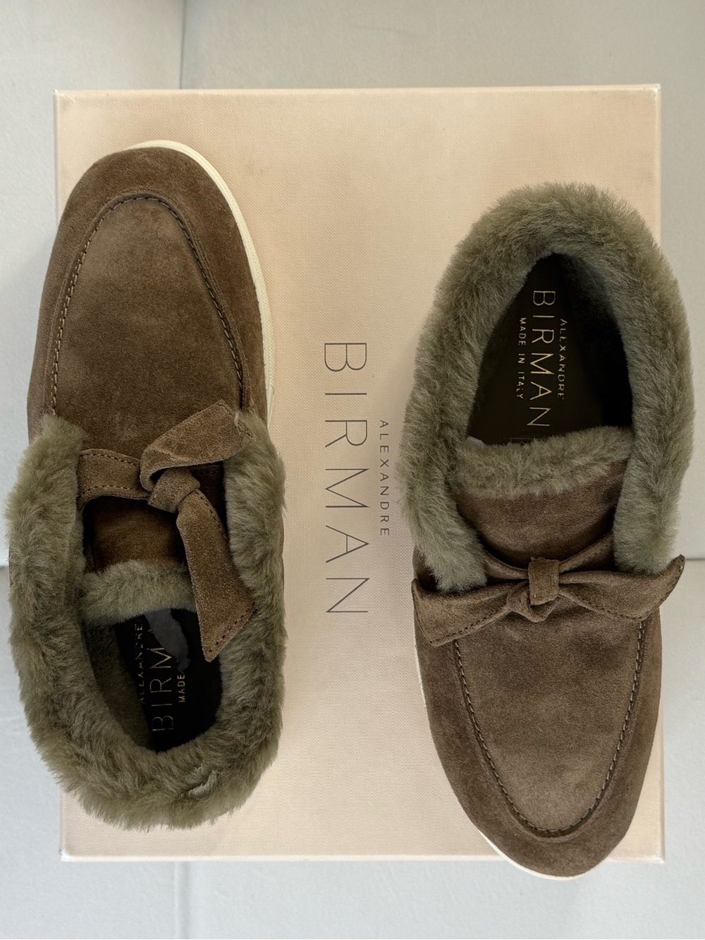 Alexandre Birman CLARITA SHEARLING SLIP ON BOOTIE SEMOLINA